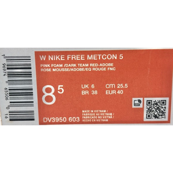 Nike Women's Free Metcon 5 Premium Pink Foam Adobe Size 8.5 DV3950 603 - Picture 8 of 8